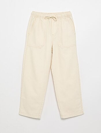Pantalon en twill avec cordons de serrage