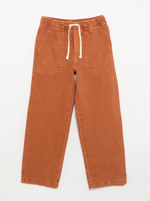 Pantalon en twill avec cordons de serrage - Kiabi