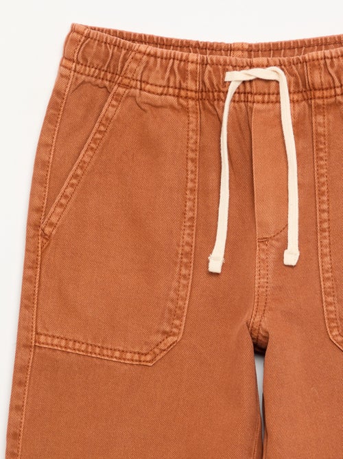 Pantalon en twill avec cordons de serrage - Kiabi