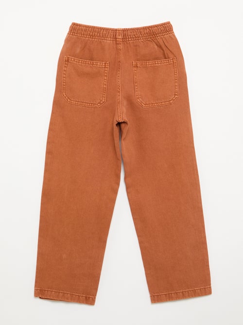 Pantalon en twill avec cordons de serrage - Kiabi
