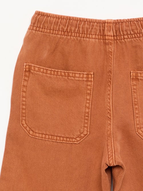 Pantalon en twill avec cordons de serrage - Kiabi