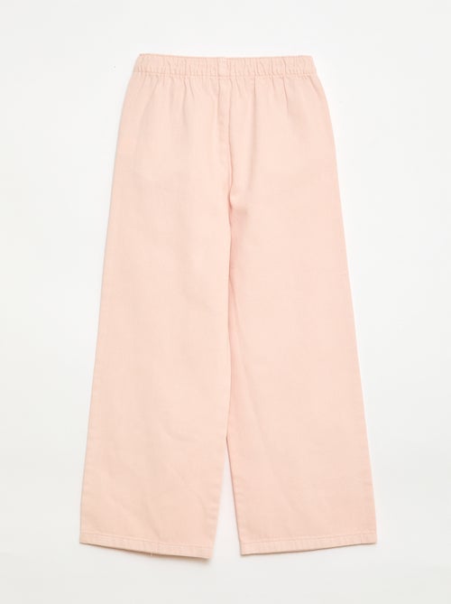 Pantalon en twill avec cordons de serrage - Kiabi