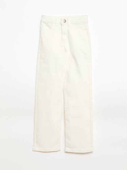 Pantalon en twill avec ouverture pressionnée - - Kiabi