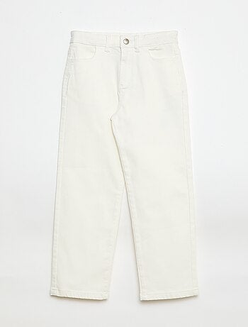 Pantalon en twill avec ouverture pressionnée - Coupe + confortable