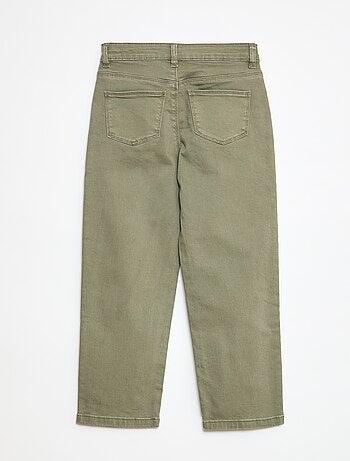 Pantalon en twill avec ouverture pressionnée - Coupe + confortable