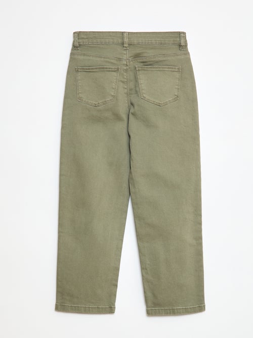 Pantalon en twill avec ouverture pressionnée - Coupe + confortable - Kiabi