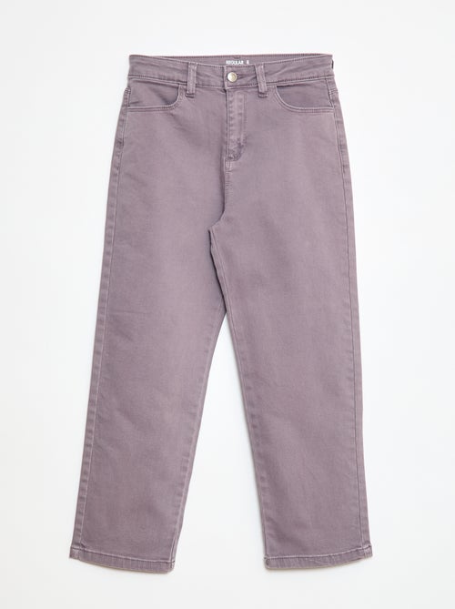 Pantalon en twill avec ouverture pressionnée - Coupe + confortable - Kiabi