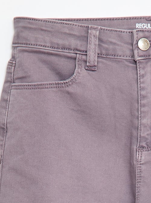 Pantalon en twill avec ouverture pressionnée - Coupe + confortable - Kiabi