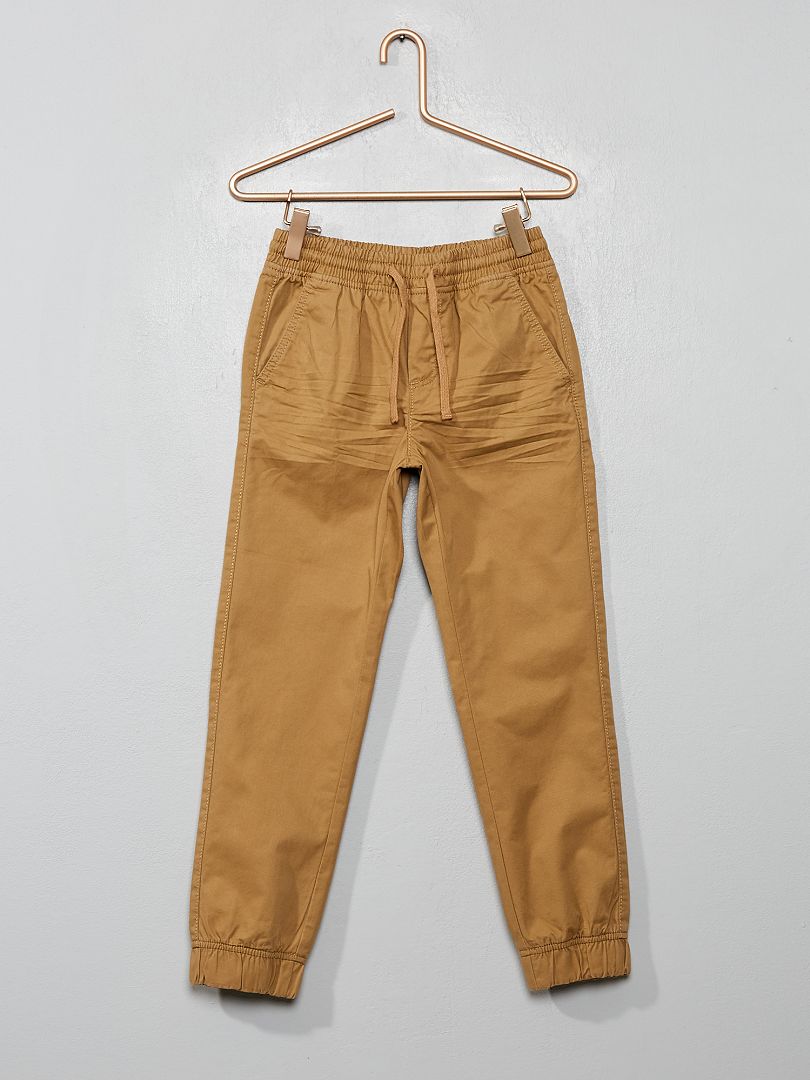 Pantalon en twill beige - Kiabi