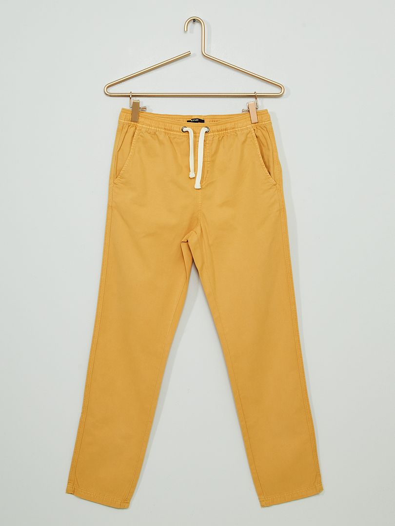 Pantalon en twill jaune - Kiabi