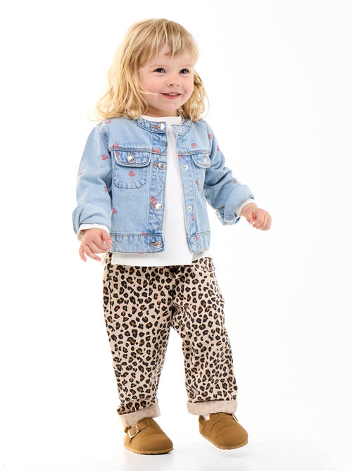 Pantalon en twill motif léopard - Kiabi Pantalon en twill motif léopard - Kiabi