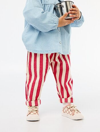 Pantalon en twill paperbag