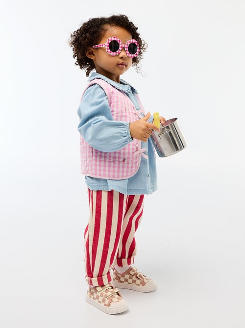 Pantalon en twill paperbag - Kiabi