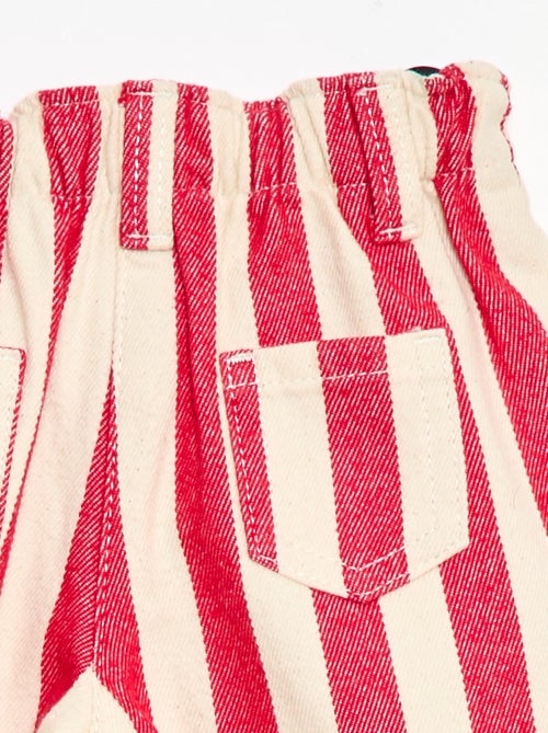 Pantalon en twill paperbag - Kiabi