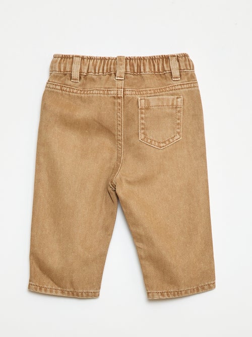 Pantalon en twill paperbag taille 3/4 - Kiabi