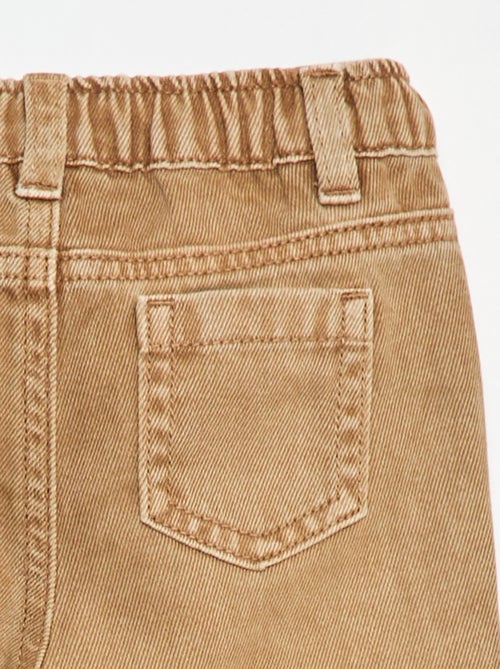 Pantalon en twill paperbag taille 3/4 - Kiabi