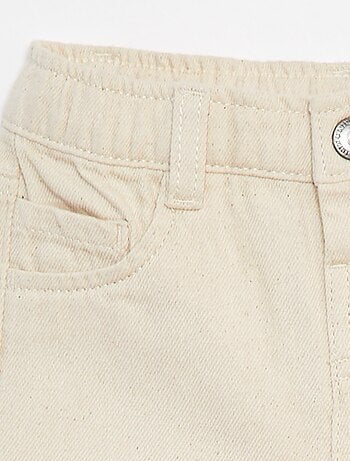 Pantalon en twill paperbag taille 3/4