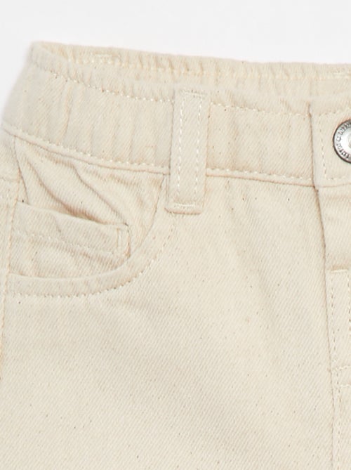 Pantalon en twill paperbag taille 3/4 - Kiabi