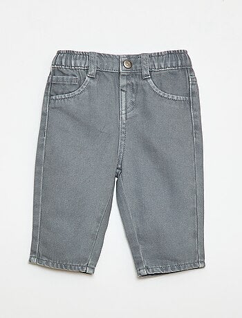 Pantalon en twill paperbag taille 3/4