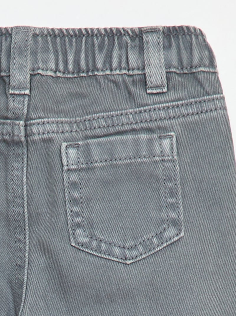 Pantalon en twill paperbag taille 3/4 Gris - Kiabi