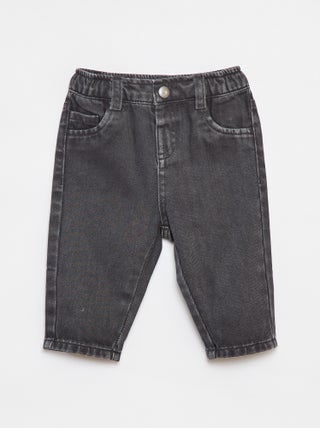 Pantalon en twill paperbag taille 3/4
