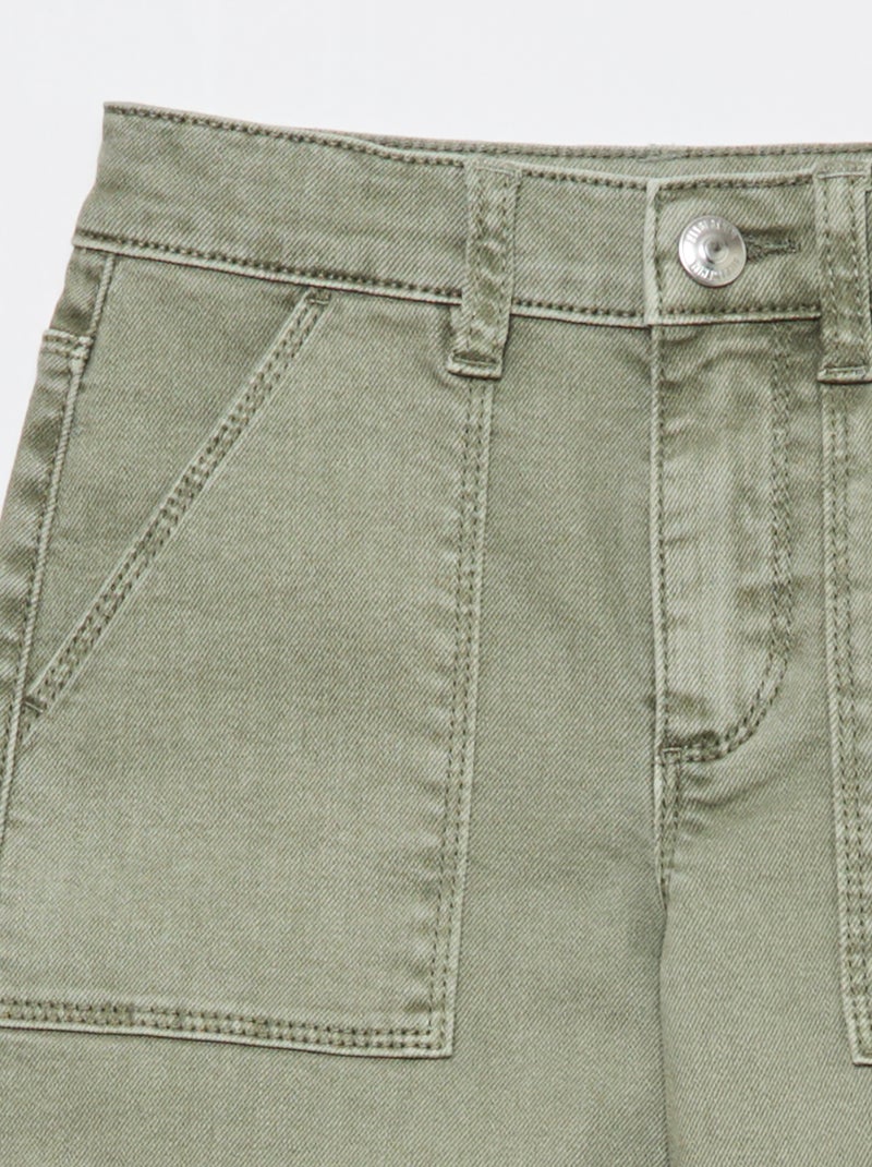 Pantalon en twill regular Vert - Kiabi