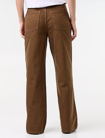 Pantalon en twill taille haute coupe wide leg