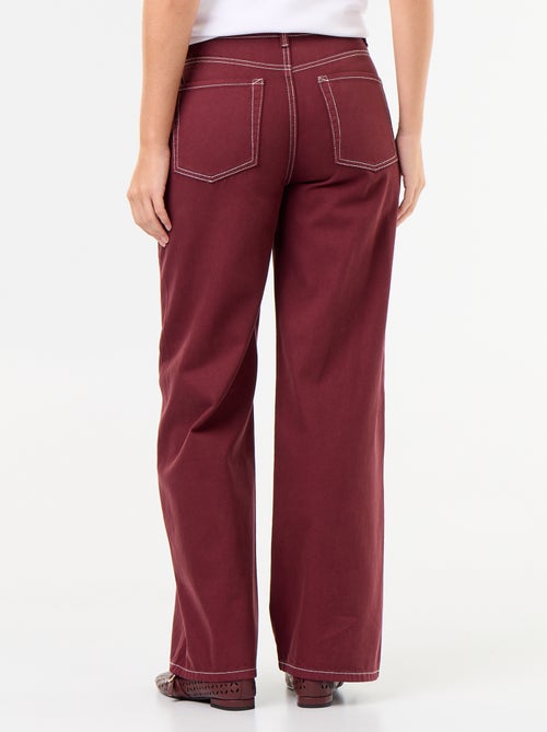 Pantalon en twill taille haute coupe wide leg - Kiabi Pantalon en twill taille haute coupe wide leg - Kiabi