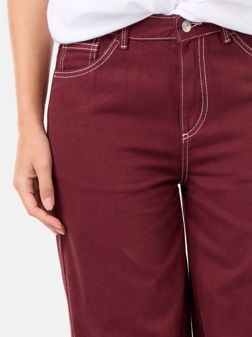 Pantalon en twill taille haute coupe wide leg - Kiabi Pantalon en twill taille haute coupe wide leg - Kiabi