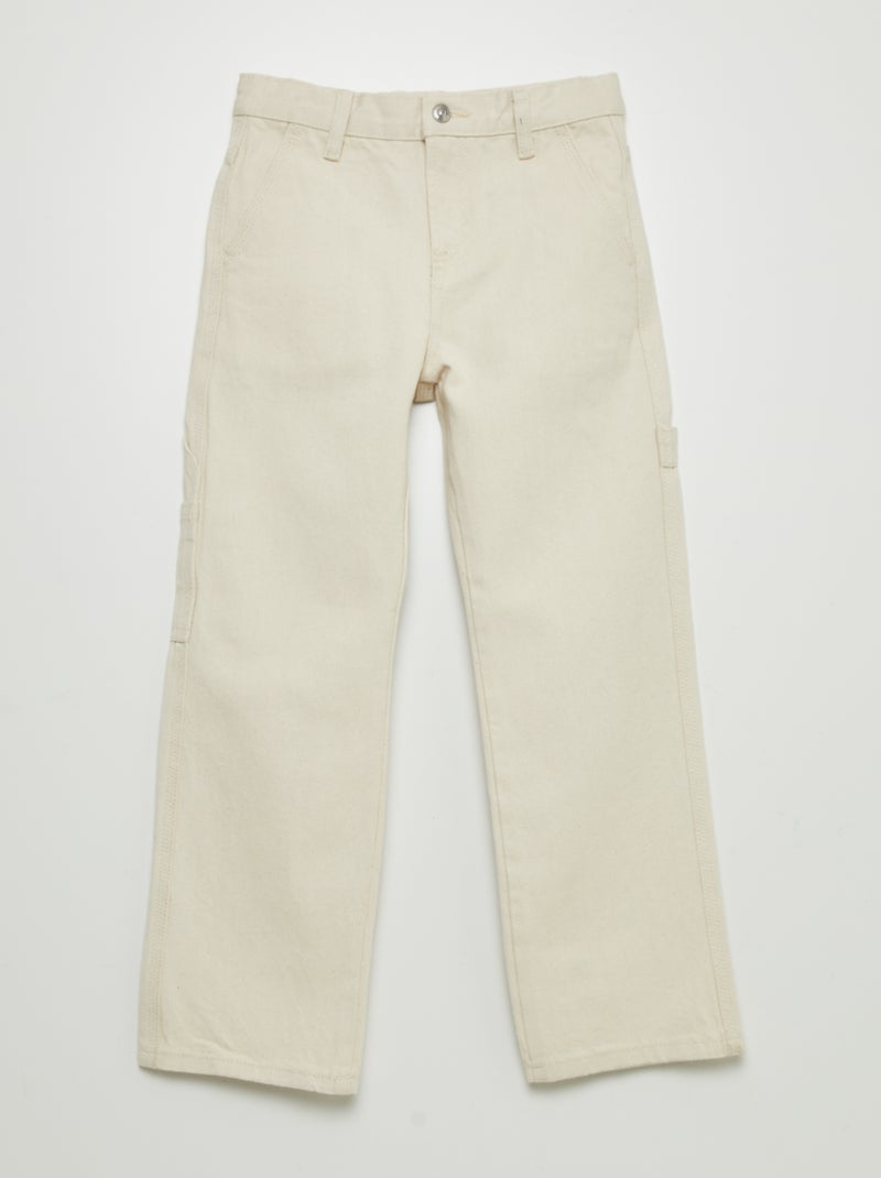 Pantalon en twill undyed Ecru - Kiabi