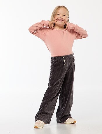 Pantalon en velours avec ouverture double par pressions - So Easy