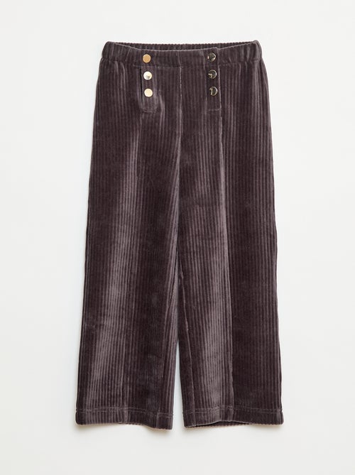Pantalon en velours avec ouverture double par pressions - So Easy - Kiabi