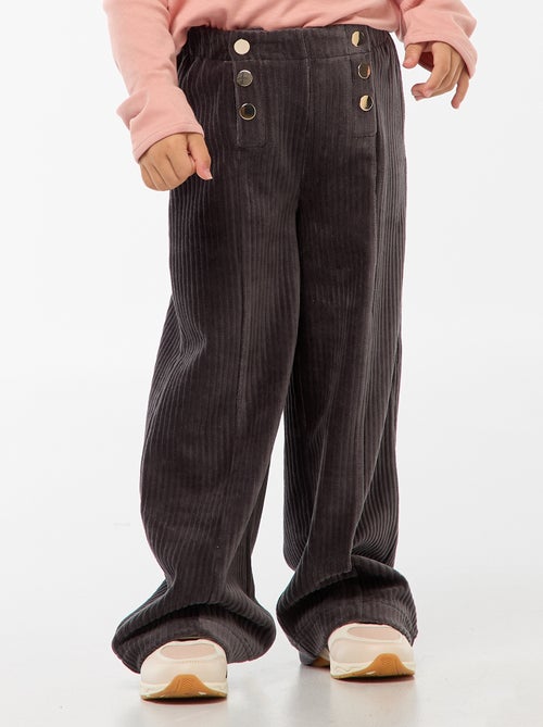 Pantalon en velours avec ouverture double par pressions - So Easy - Kiabi