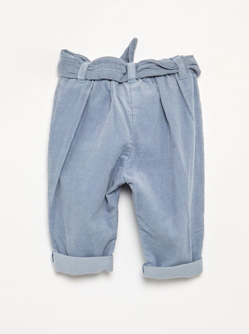 Pantalon en velours avec poches brodées - Kiabi