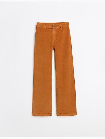 Pantalon en velours côtelé à jambes larges, mo fashion