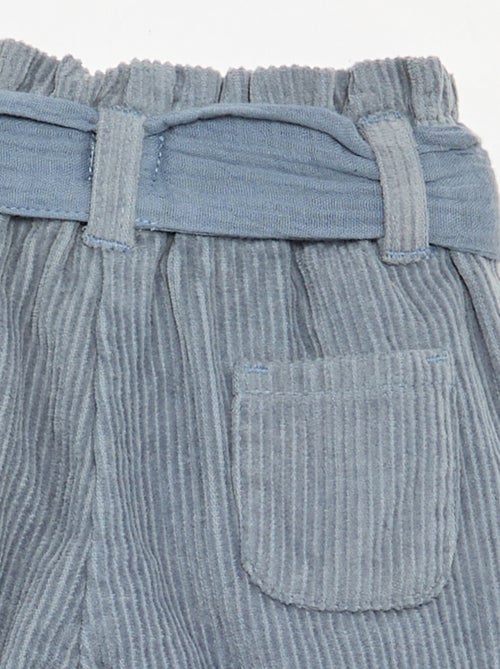 Pantalon en velours côtelé avec ceinture incluse - Kiabi