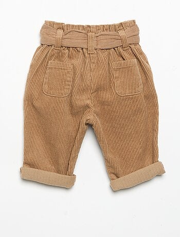 Pantalon en velours côtelé avec ceinture incluse