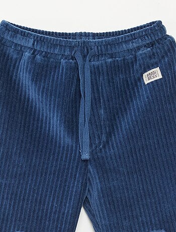 Pantalon en velours côtelé avec taille élastiquée