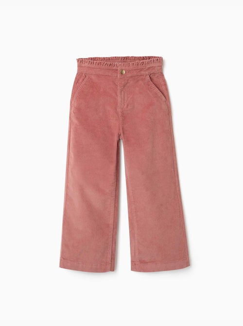 Pantalon en velours côtelé avec taille paperbag à volants - Kiabi Pantalon en velours côtelé avec taille paperbag à volants - Kiabi
