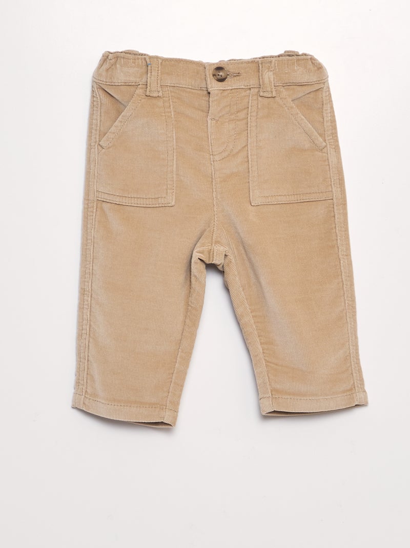 Pantalon en velours côtelé Beige - Kiabi