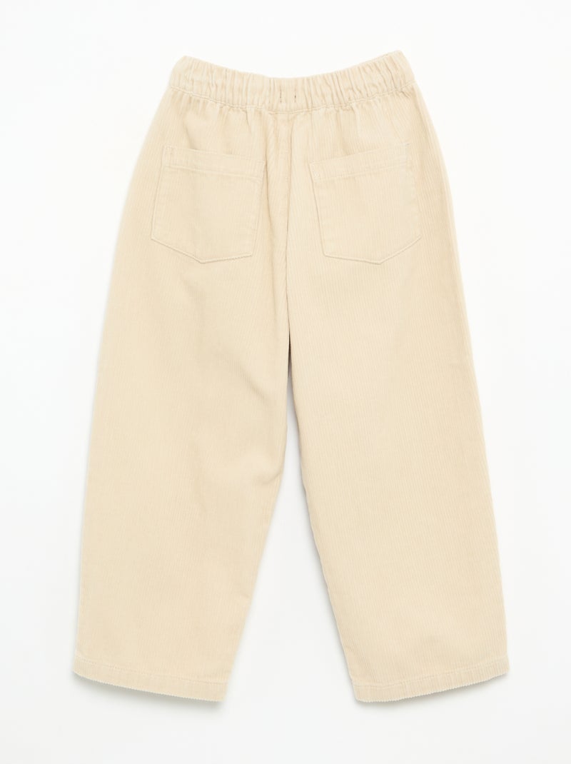 Pantalon en velours côtelé Beige - Kiabi