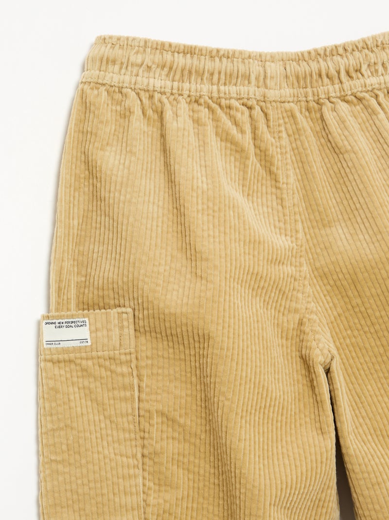 Pantalon en velours côtelé Beige - Kiabi