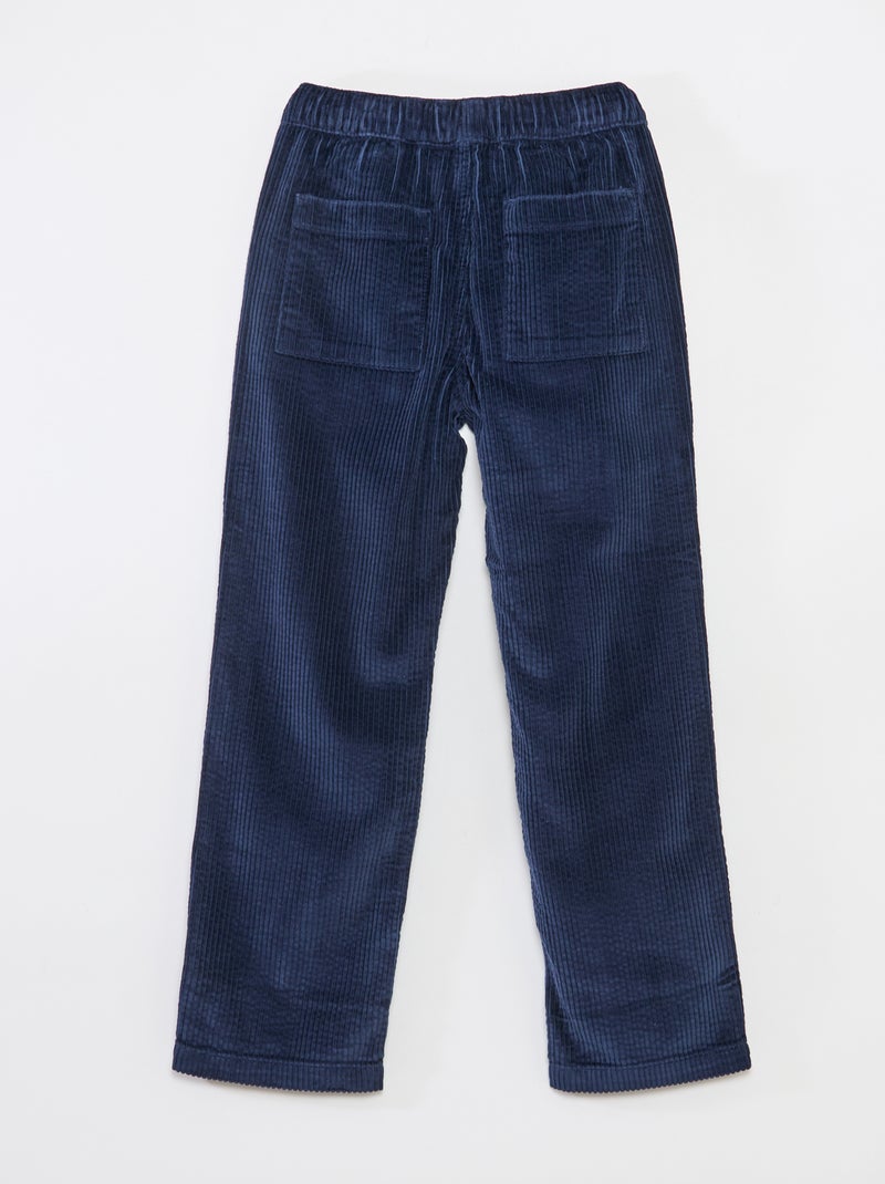 Pantalon en velours côtelé Bleu - Kiabi