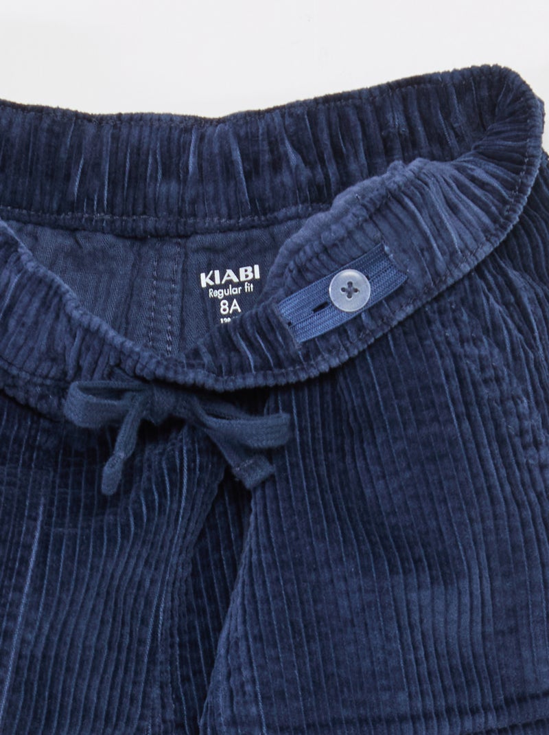 Pantalon en velours côtelé Bleu - Kiabi