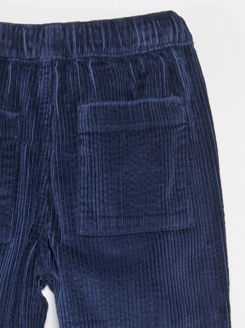 Pantalon en velours côtelé Bleu - Kiabi