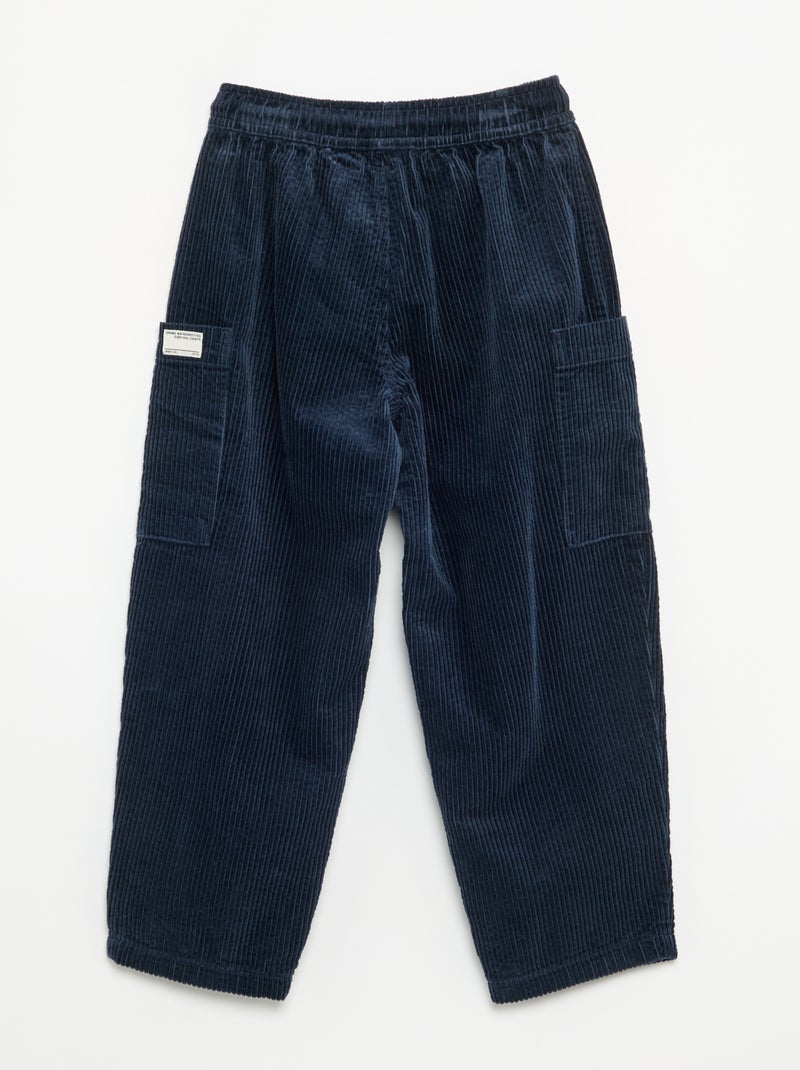 Pantalon en velours côtelé Bleu - Kiabi