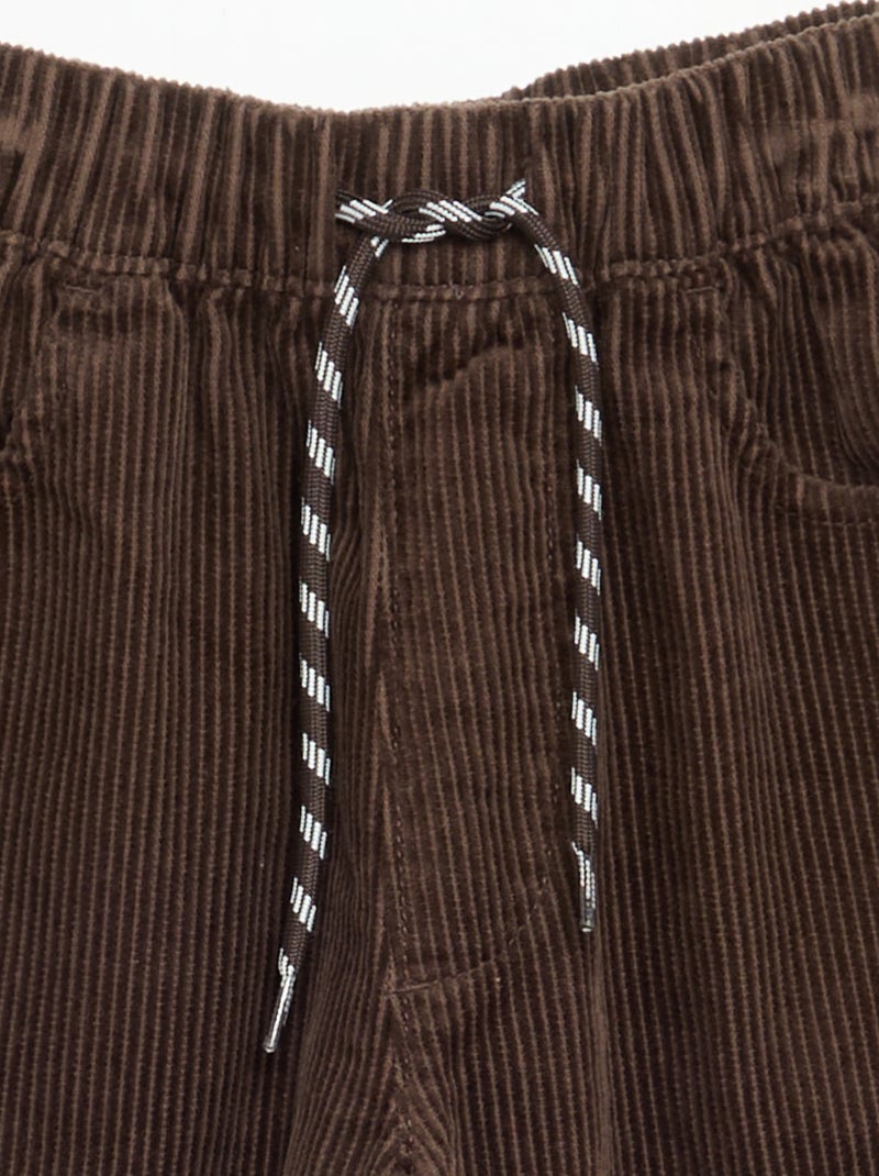 Pantalon en velours côtelé Marron - Kiabi