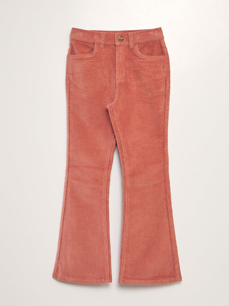 Pantalon en velours côtelé Rose - Kiabi