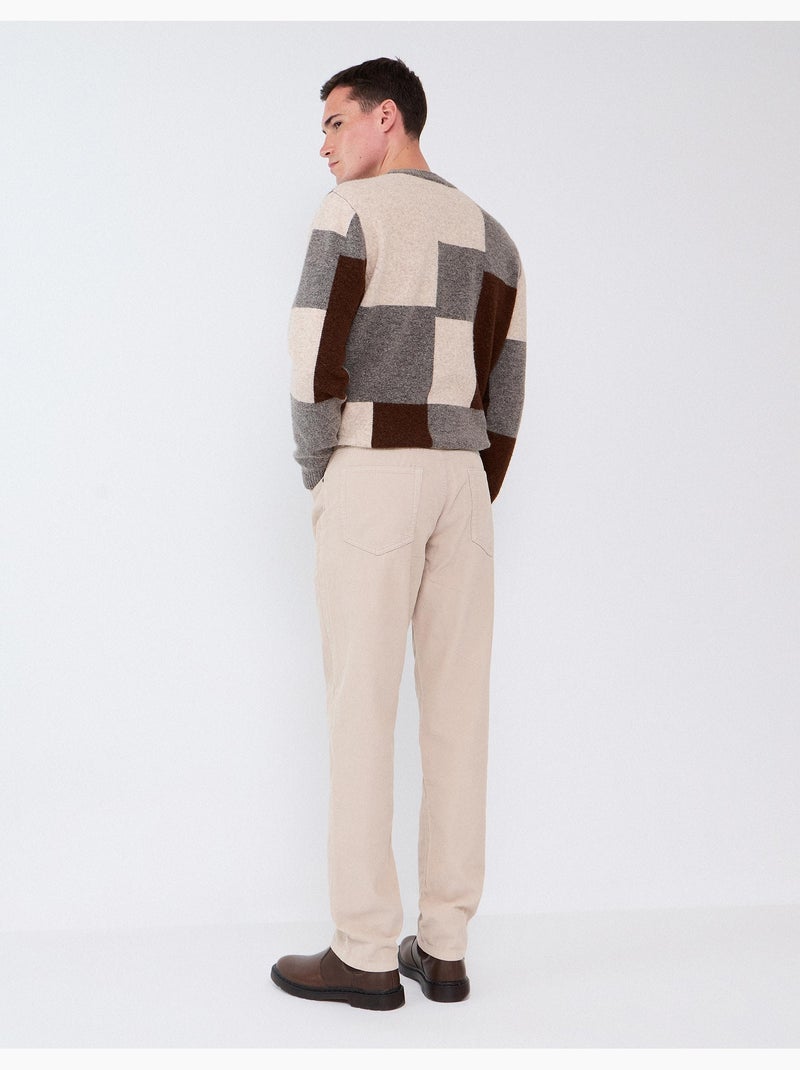 Pantalon en velours côtelé slim-fit, mo fashion Gris - Kiabi