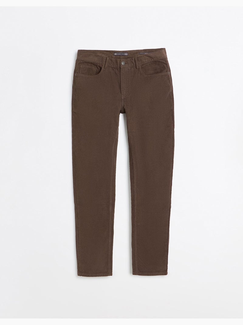 Pantalon en velours côtelé slim-fit, mo fashion Marron - Kiabi